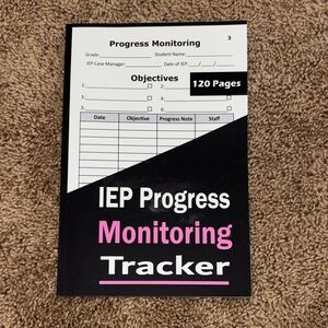 IEP Progress Monitoring Tracker - Black & Pink Cover